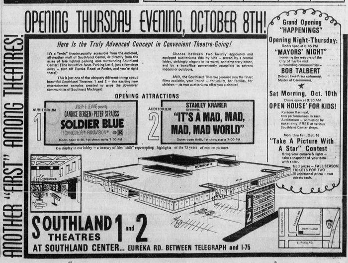 Southland Theatres 4 - October 1970 Grand Opening Ad